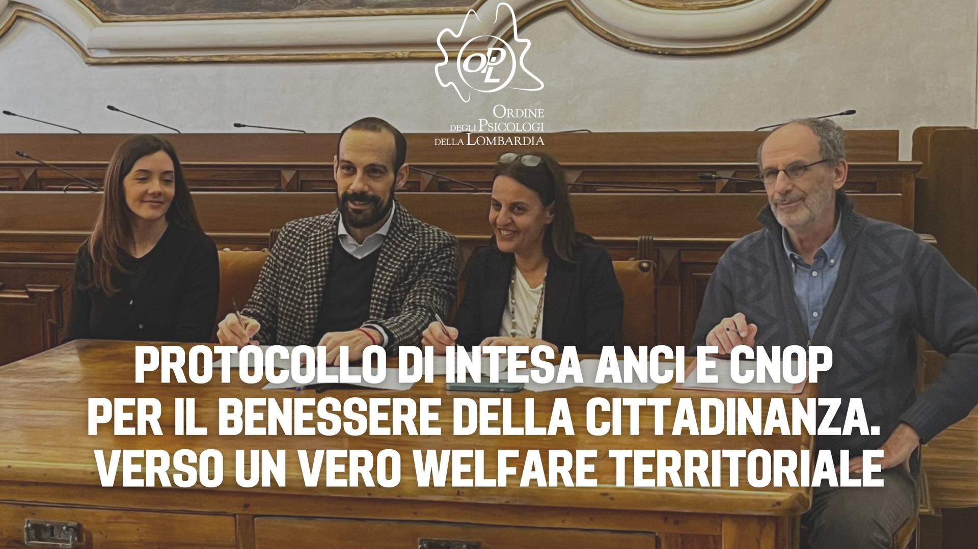 Protocollo di Intesa ANCI e CNOP per il benessere della cittadinanza. Verso un vero welfare territoriale