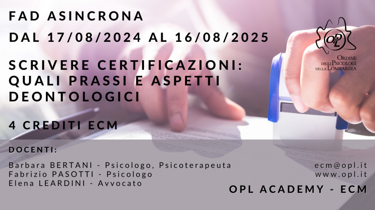 logoScrivere Certificazioni: quali prassi e aspetti deontologici formazione