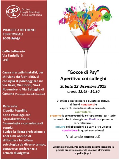 immagine articolo LODI - “Gocce di Psy” Aperitivo coi colleghi 