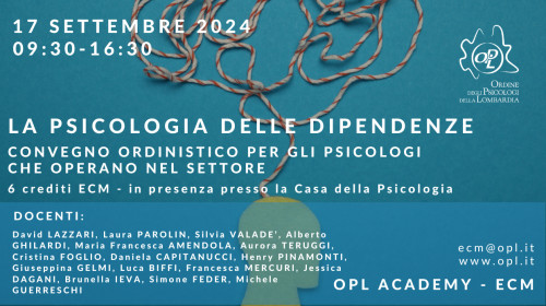 imamgine La Psicologia delle dipendenze - I Convegno ordinistico per gli psicologi che operano nel settore formazione