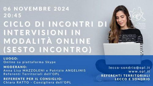 immagine articolo LECCO - SONDRIO - Ciclo di incontri di Intervisioni in modalità online (sesto incontro)