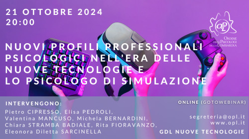 immagine articolo Nuovi profili professionali psicologici nell'era delle nuove tecnologie e lo psicologo di simulazione
